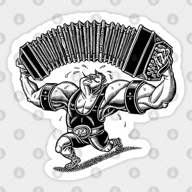 Bandoneon workout (in black) Sticker by Lisa Haney